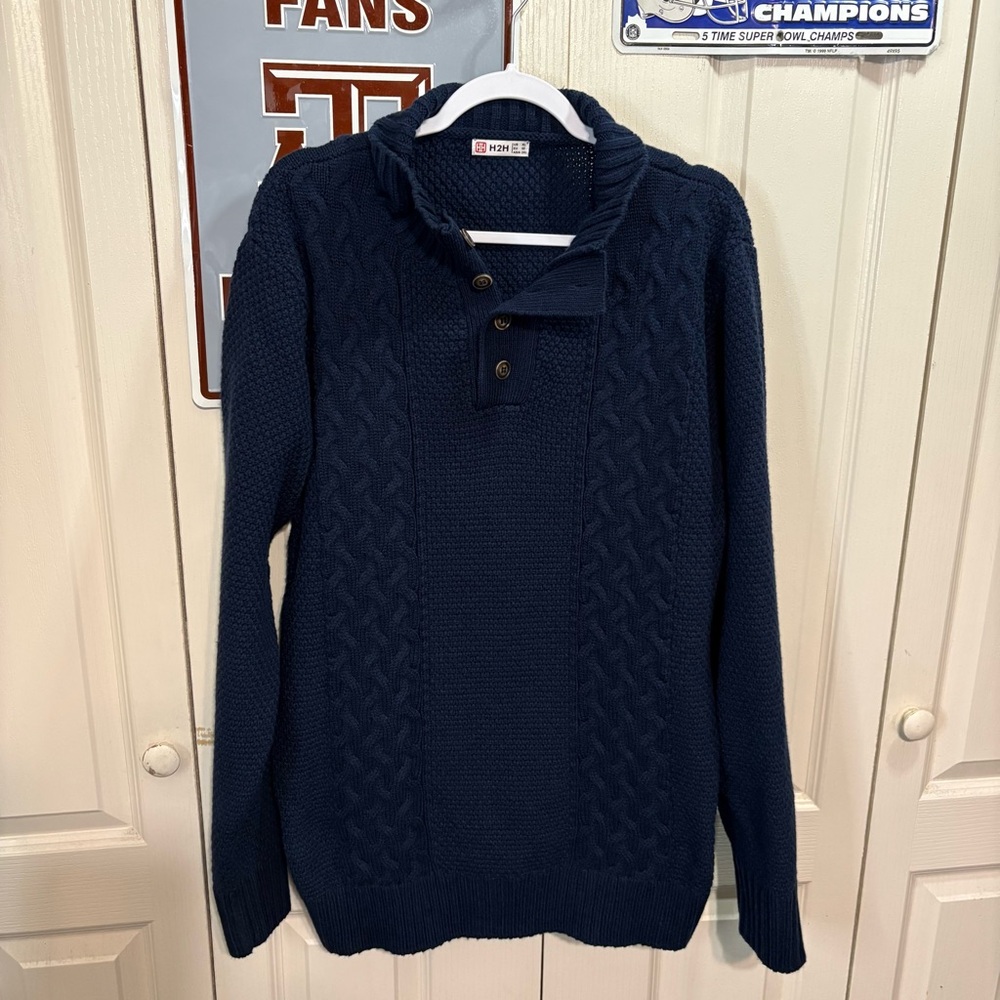 H2J Men’s 1/4 Bottom Dark BlueSweater